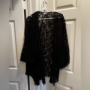 Free People Intimately lace cardigan, black, size L